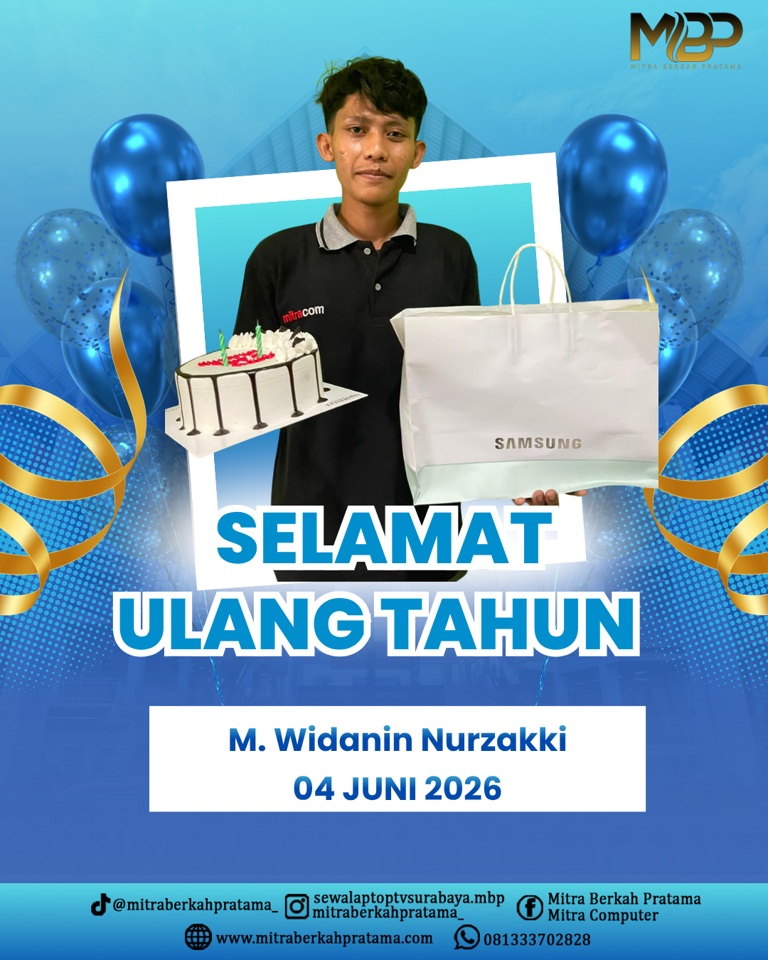 Surprise Ulang Tahun Untuk M.Wildanin Nurzakki : 04 Juni 2026